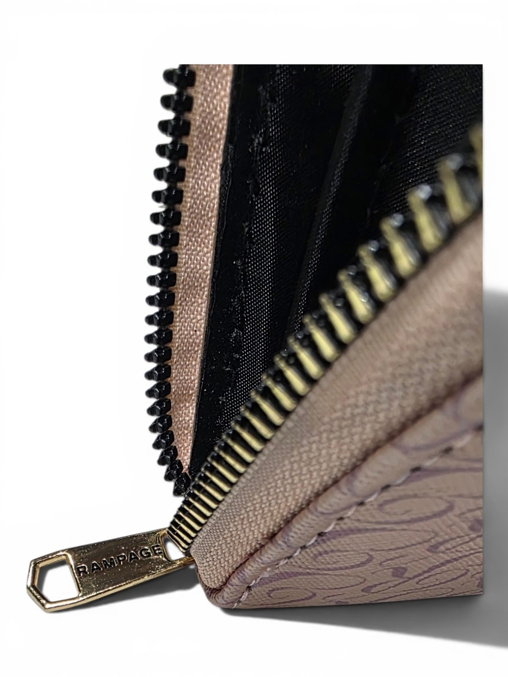Rampage Blush Pink Monogram Zip Wallet. 6.5x4x1 - Picture 6 of 9